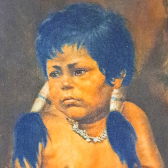 Vintage 1978 Sioux boy & Wolf pup Collectors 8" Plate - Picture 4 of 4